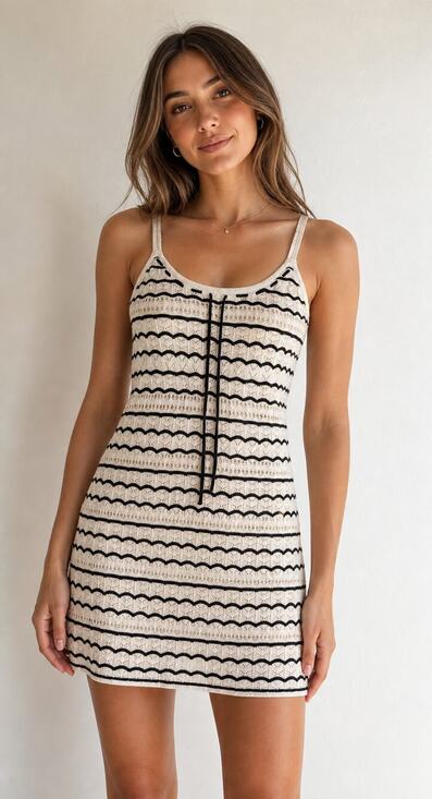 Hollister Dresses & Skirts - Hollister Small Striped Sleeveless Lace Dress